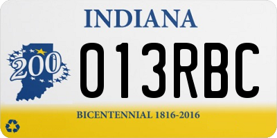 IN license plate 013RBC