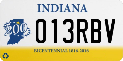 IN license plate 013RBV