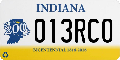 IN license plate 013RCO