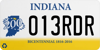 IN license plate 013RDR