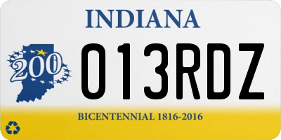 IN license plate 013RDZ