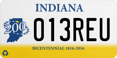 IN license plate 013REU