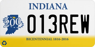 IN license plate 013REW
