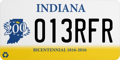 IN license plate 013RFR
