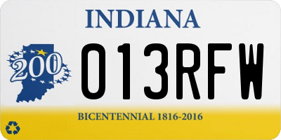 IN license plate 013RFW