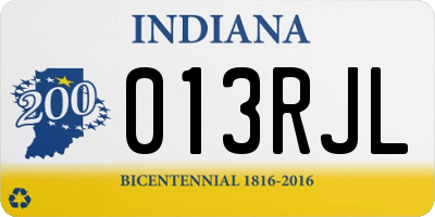 IN license plate 013RJL