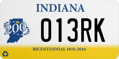 IN license plate 013RK