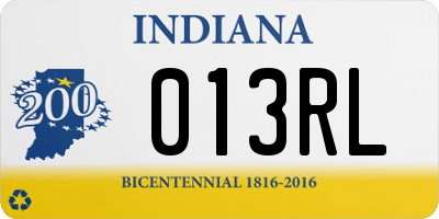 IN license plate 013RL