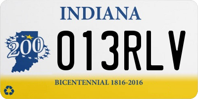 IN license plate 013RLV