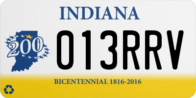 IN license plate 013RRV