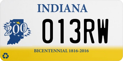 IN license plate 013RW