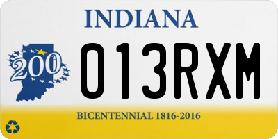 IN license plate 013RXM