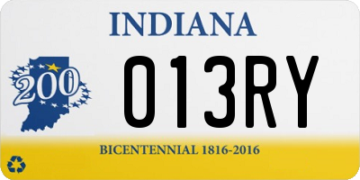 IN license plate 013RY