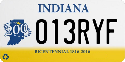 IN license plate 013RYF