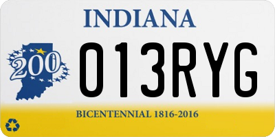 IN license plate 013RYG