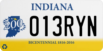 IN license plate 013RYN
