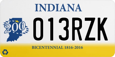 IN license plate 013RZK