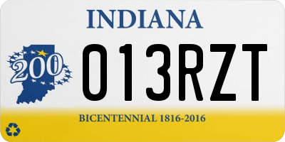 IN license plate 013RZT