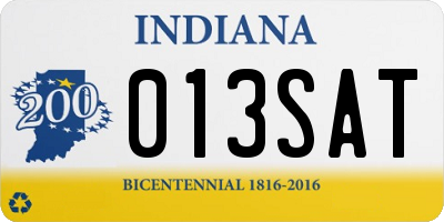 IN license plate 013SAT