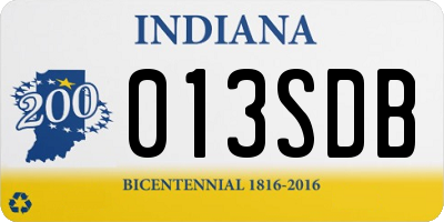 IN license plate 013SDB