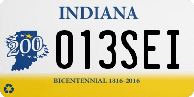IN license plate 013SEI