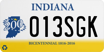 IN license plate 013SGK