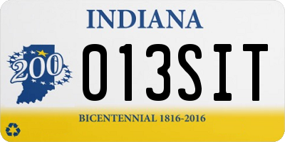 IN license plate 013SIT