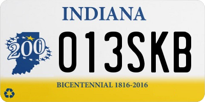 IN license plate 013SKB