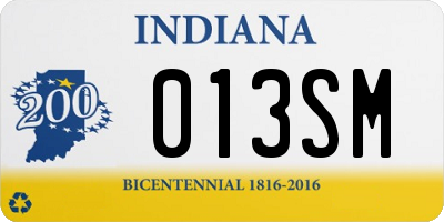 IN license plate 013SM