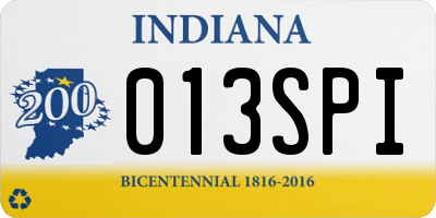 IN license plate 013SPI