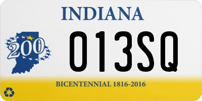 IN license plate 013SQ