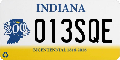 IN license plate 013SQE