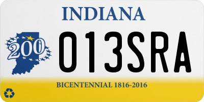 IN license plate 013SRA