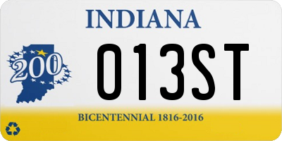 IN license plate 013ST