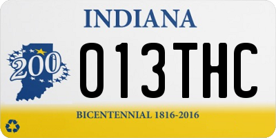 IN license plate 013THC