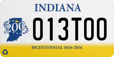 IN license plate 013TOO