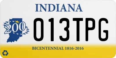 IN license plate 013TPG