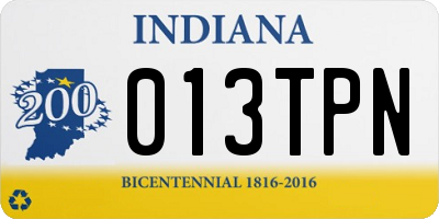 IN license plate 013TPN