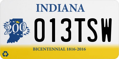 IN license plate 013TSW