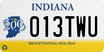 IN license plate 013TWU