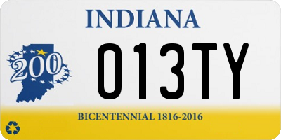 IN license plate 013TY