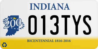 IN license plate 013TYS