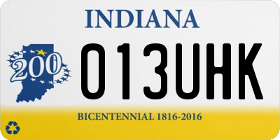 IN license plate 013UHK