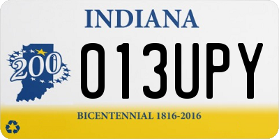 IN license plate 013UPY