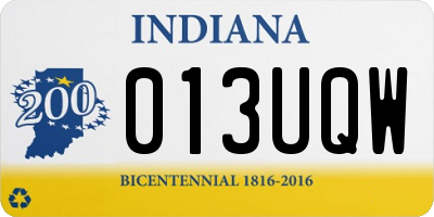 IN license plate 013UQW