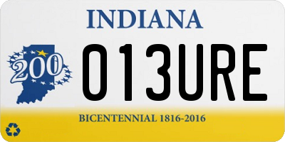 IN license plate 013URE