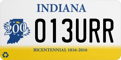 IN license plate 013URR