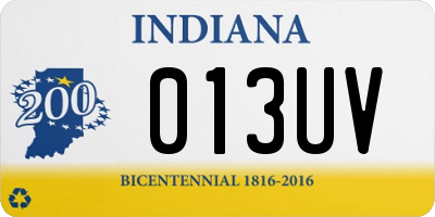 IN license plate 013UV