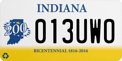 IN license plate 013UWO