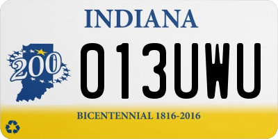 IN license plate 013UWU